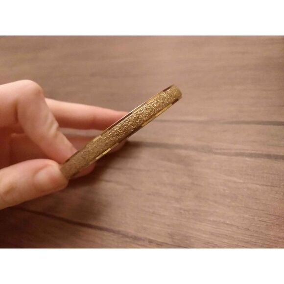 Gold tone sparkle bangle bracelet - Picture 3 of 3